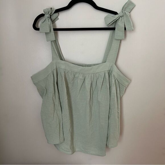A.N.A. Tank Top Desert Sage Light Green Tie Straps Casual Neutral - Picture 8 of 8